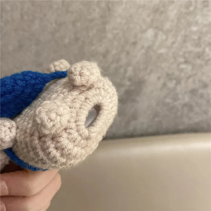 Hand-knitted koala bear backpack design earphone cover for AirPods charging case protection
