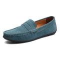 Men's suede leather casual loafers in low-top Gommino style with rubber soles