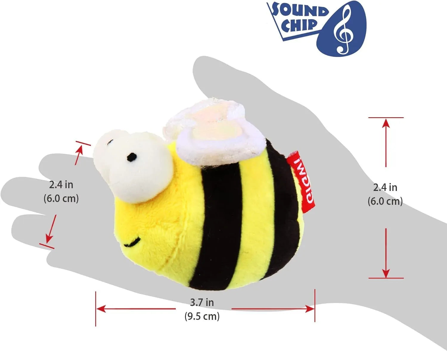 Yellow bee-shaped interactive cat toy with motion-activated squeaking sounds