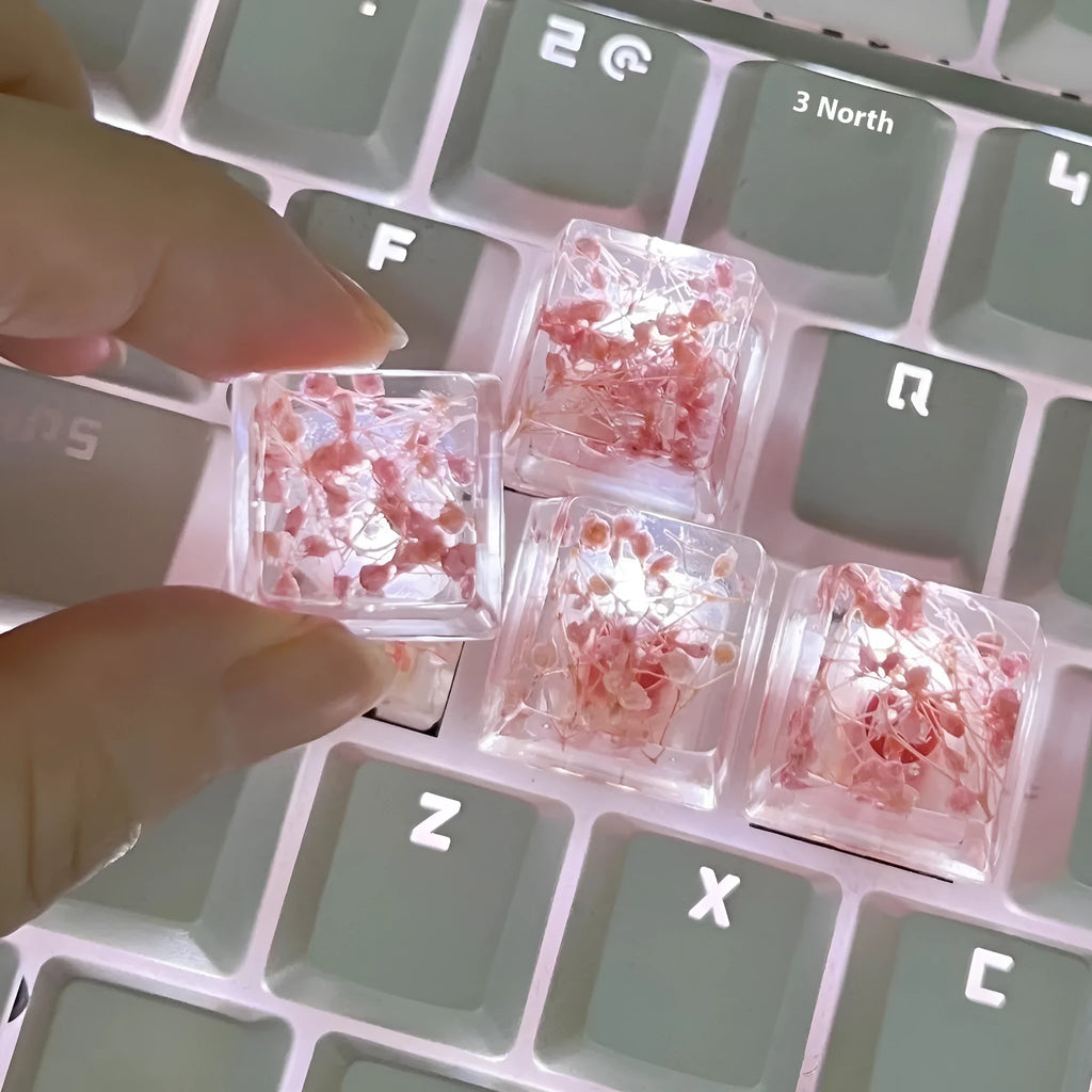 High transparency resin starry sky keycap for mechanical keyboards in multiple colour options