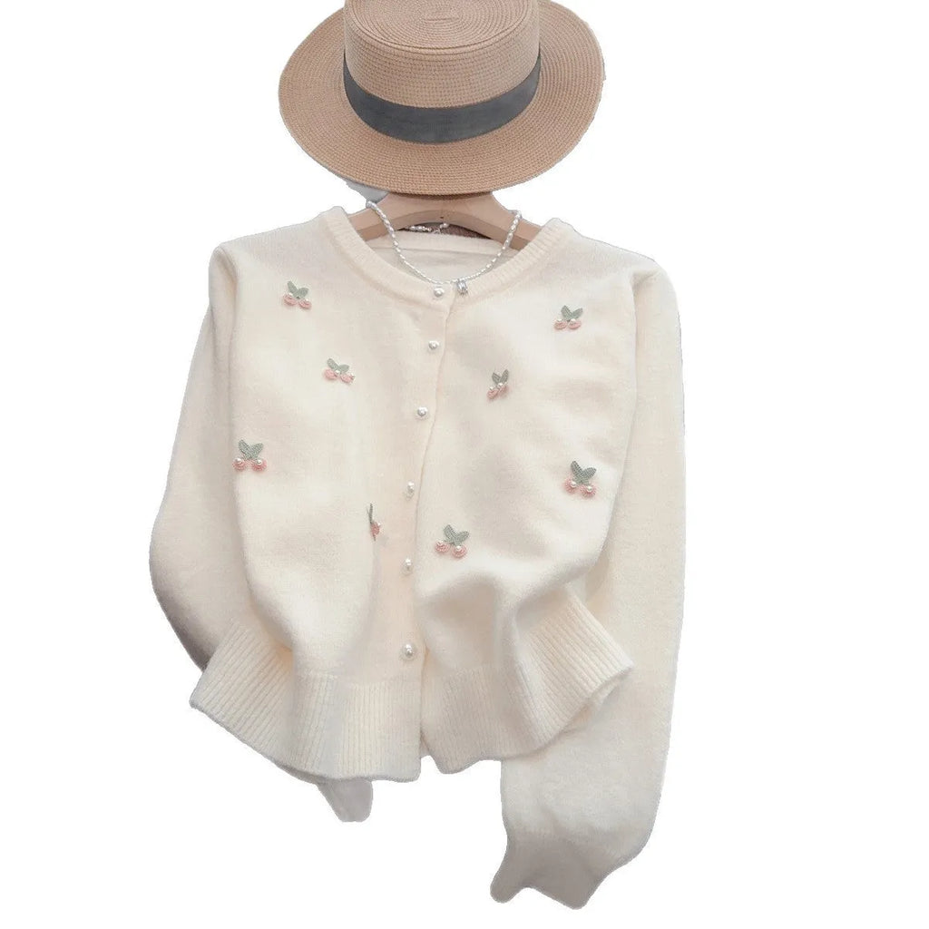 Women's pink cashmere blend cardigan coat with beaded details, shown open in a slim fit.