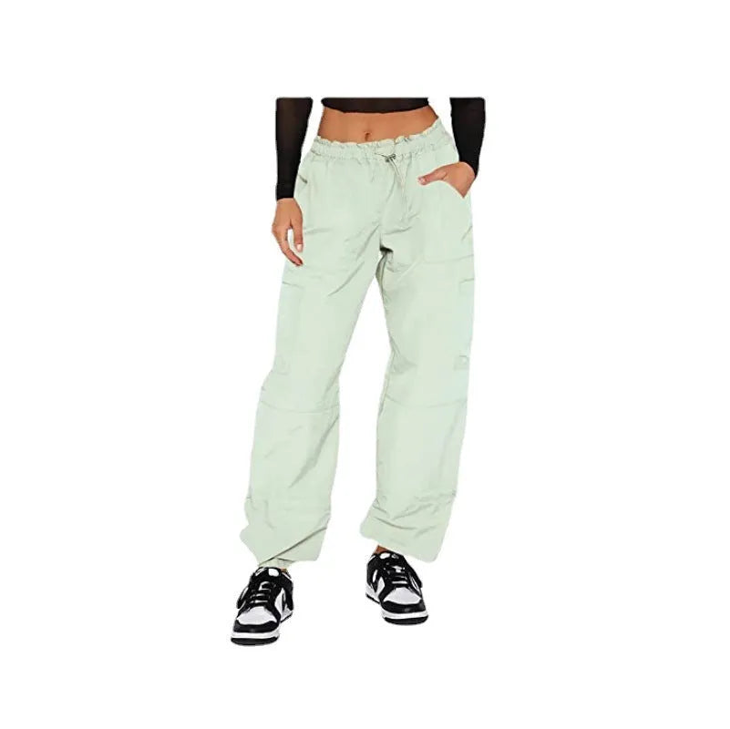 Straight-leg cargo casual trousers with multiple pockets in a neutral colour.