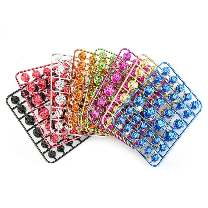 Set of 30 coloured ABS plastic motorcycle screw caps for engine bolt protection.
