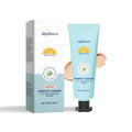 Bottle of moisturising liquid foundation with sunscreen and aloe extract in Dark Skin, Ivory White and Natural Colour shades.