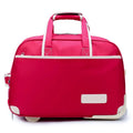 Oxford Pull Rod Nylon Waterproof Large Capacity Travel Bag for Business and Leisure, Solid Colour with Colour Blocking, Available in 20- or 24-Inch Size, 36-55 Litre Capacity, in Purple, Lake Blue, Black, Brown, Rose Red, or Dark Blue with Black Wheels