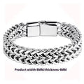 Silver titanium steel geometric men's bracelet showing front and back simple design