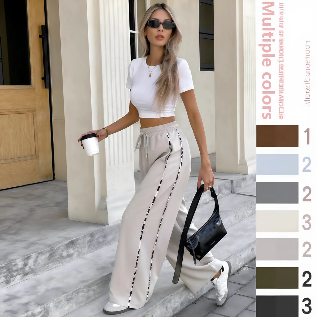 High waist lace-up drawstring casual trousers in Army Green with straight leg and Japanese Korean styling