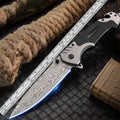 Outdoor folding knife with alloy blade showing handle and blade detail