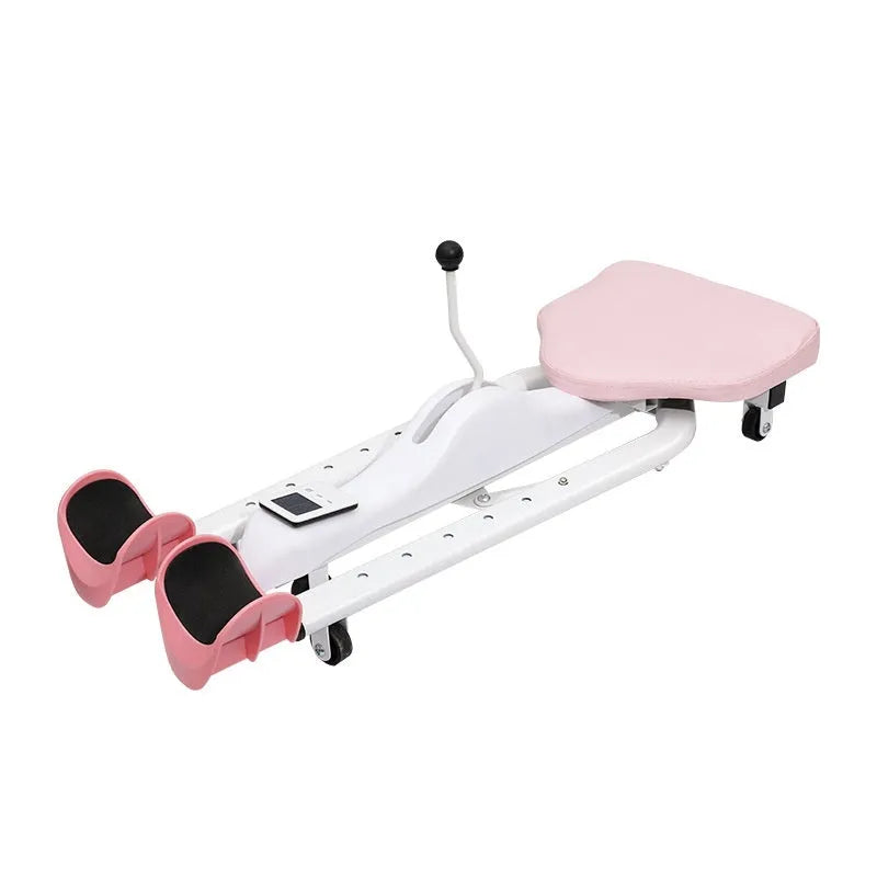 Pink horse leg opener fitness equipment with steel pipe frame for leg stretching exercises