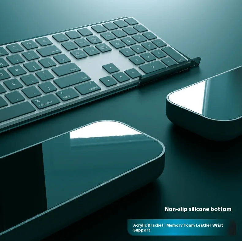 Double-sided keyboard and mouse pad with memory foam wrist rest in choice of colours