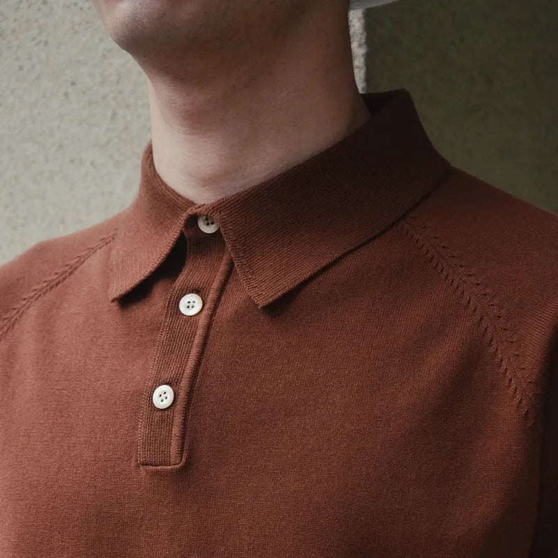 Retro slim fit short-sleeved cotton T-shirt shown in a solid colour on a hanger.