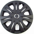 Universal ABS plastic wheel hub cover in a monochrome finish for car decoration.