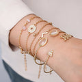 Women's gold jewellery bracelet set with arrow and water drop shapes on zinc alloy