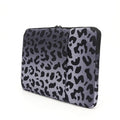 Leopard print laptop sleeve for 13-inch and 15.6-inch devices with waterproof anti-shock protection