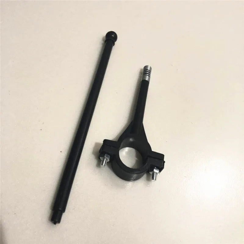Square polyester car flag on plastic handlebar flagpole for bicycle mounting