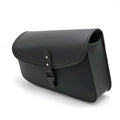 Black PU leather motorcycle swingarm saddlebag mounted on Harley-Davidson Sportster