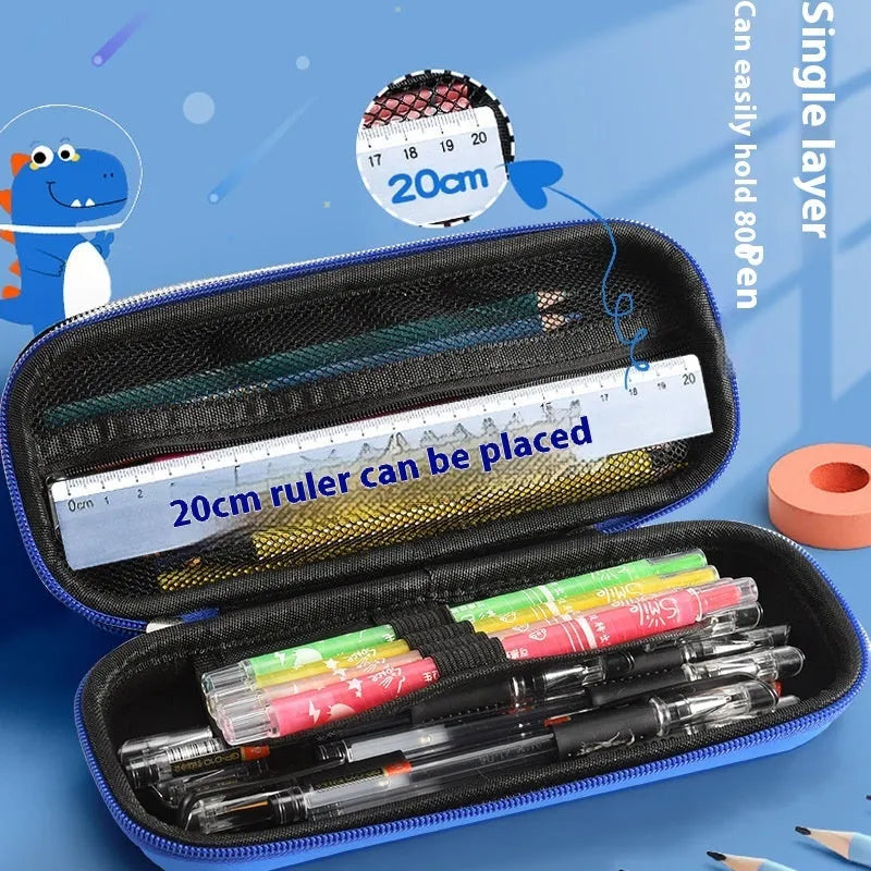 3D leather stationery box pencil case with sculpted astronaut design in blue colour