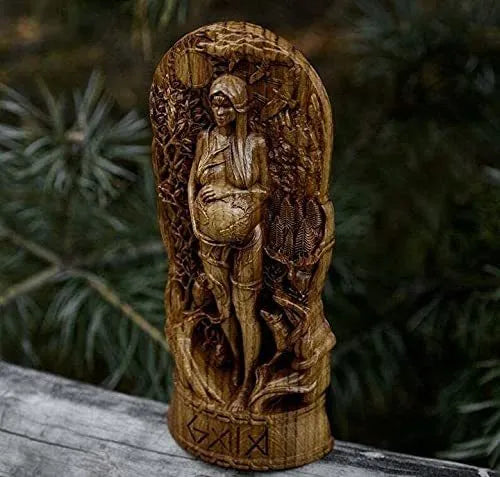 Synthetic resin Greek goddess statue sculpture for pagan altar or garden, 22cm tall