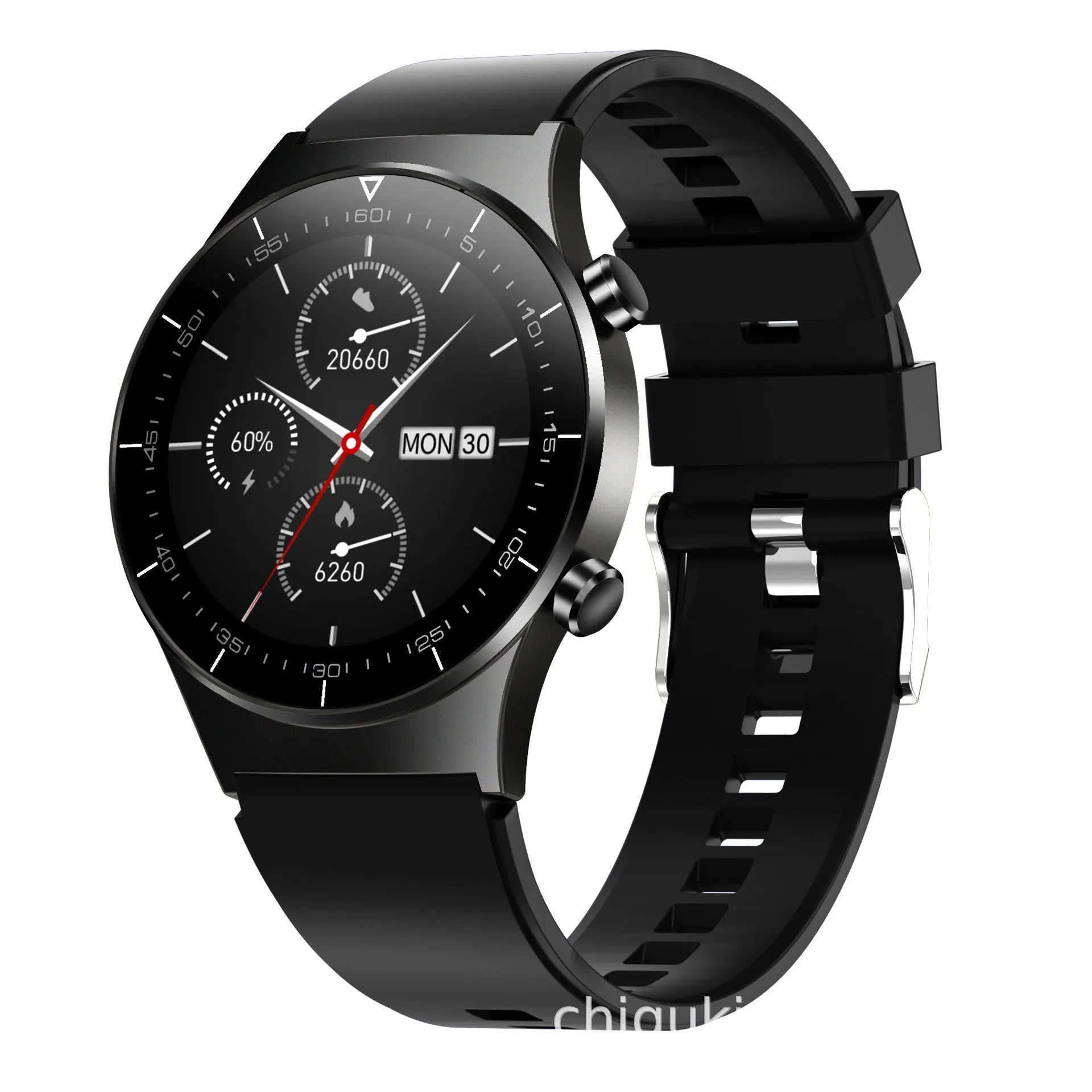 Black Astronaut brand smart watch with a 1.28-inch circular touch screen on a TPU wrist strap.