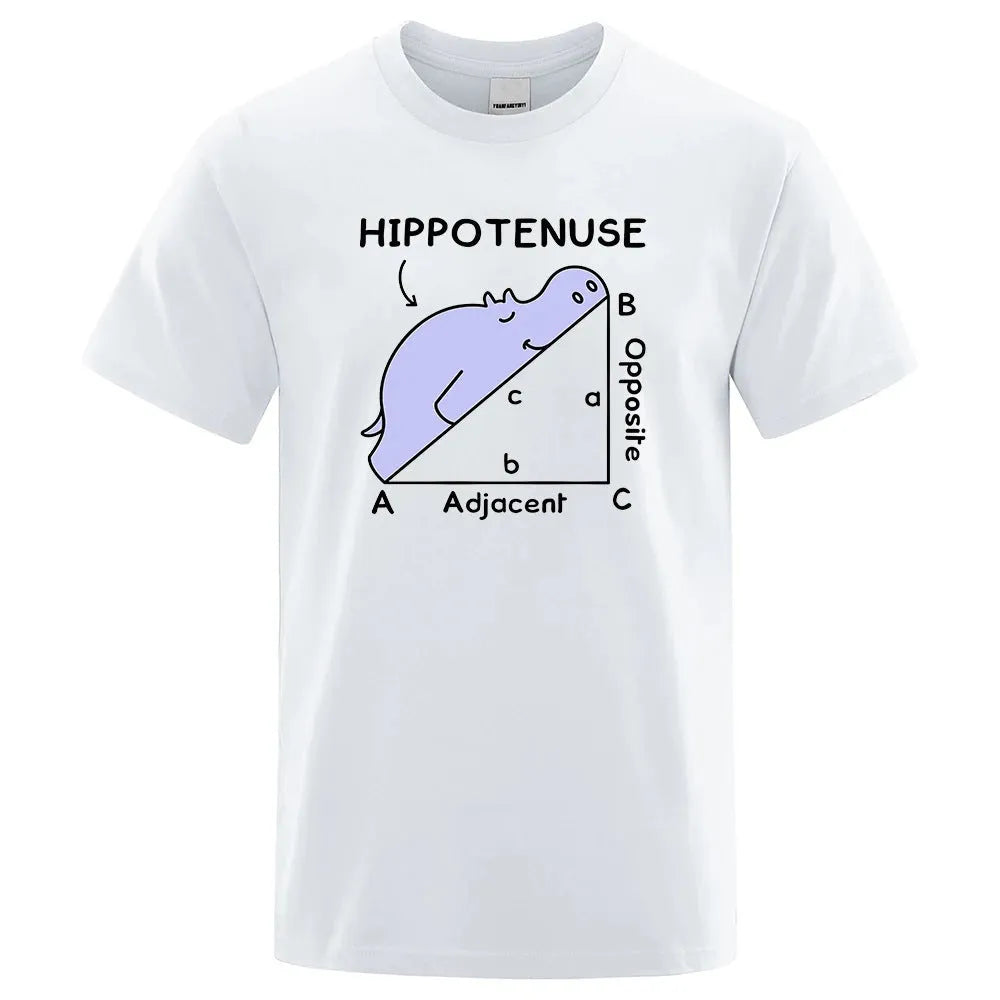 Cotton t-shirt with Hippotenuse Opposite Adjacent mathematics design in loose fit