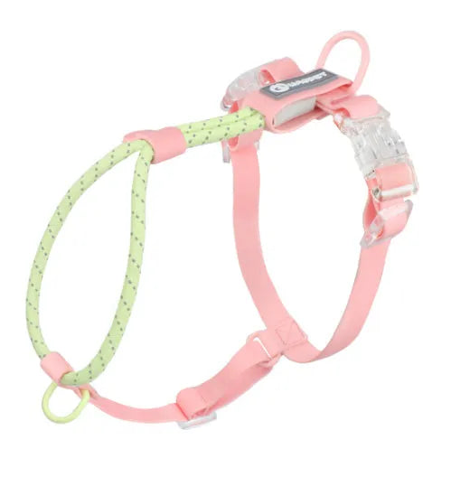 Solid colour PVC dog hand-holding rope leash in dark red purple yellow and taoyao green options.