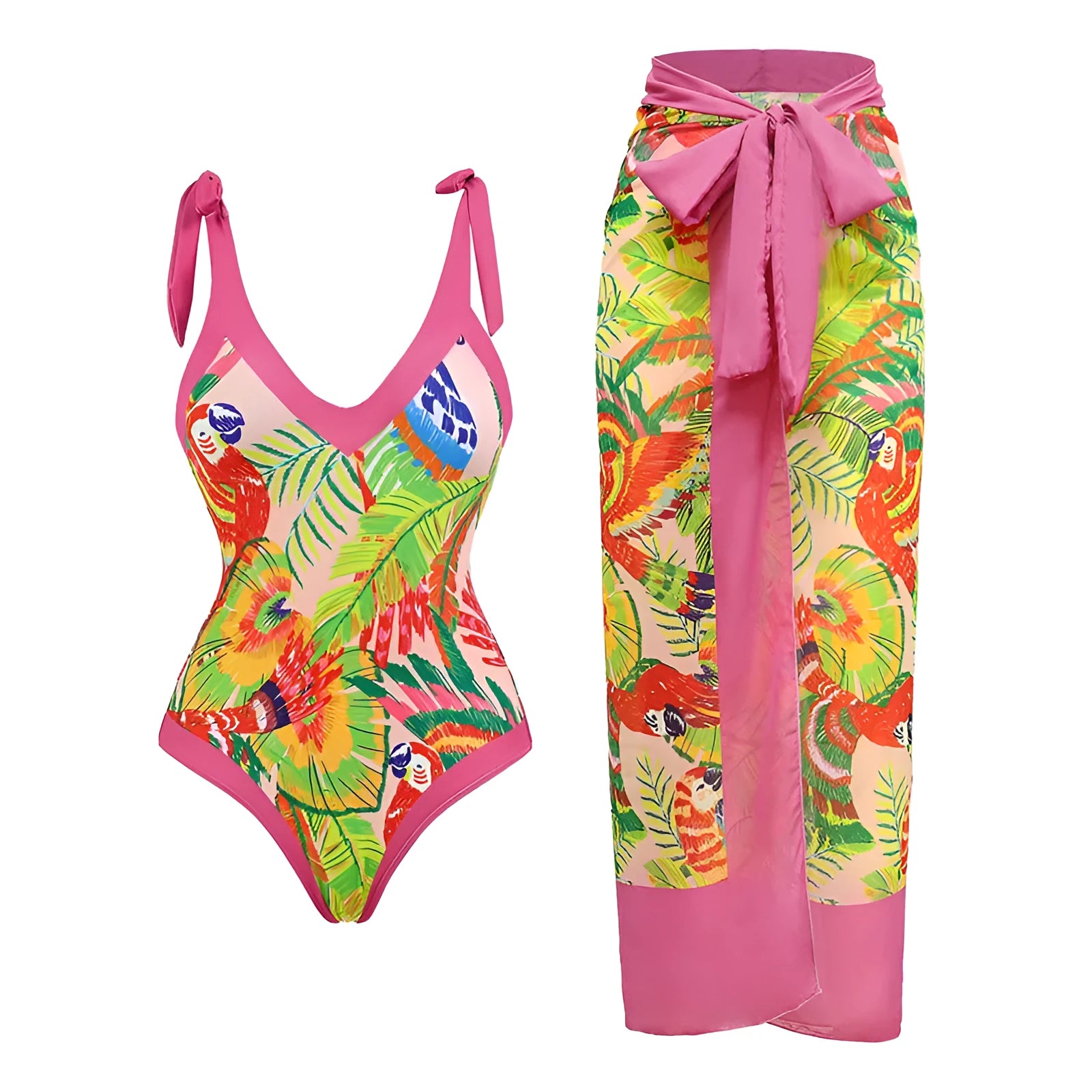 Women's solid colour one-piece swimsuit with removable skirt in Asian sizes