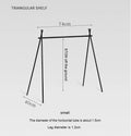 Aluminium alloy foldable camping drying rack with triangle frame and multiple hooks