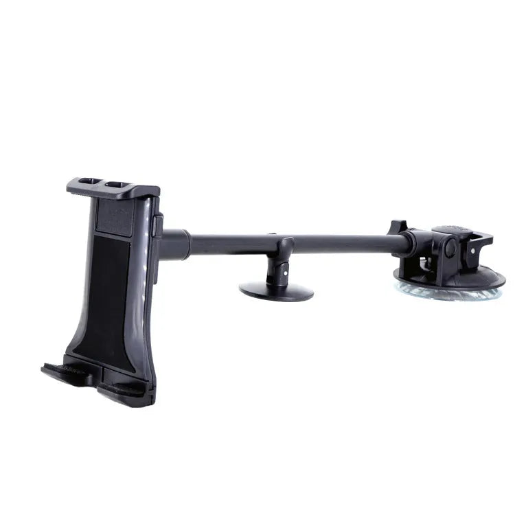 Black vehicle-mounted tablet holder with lifting arm for 4-12 inch devices