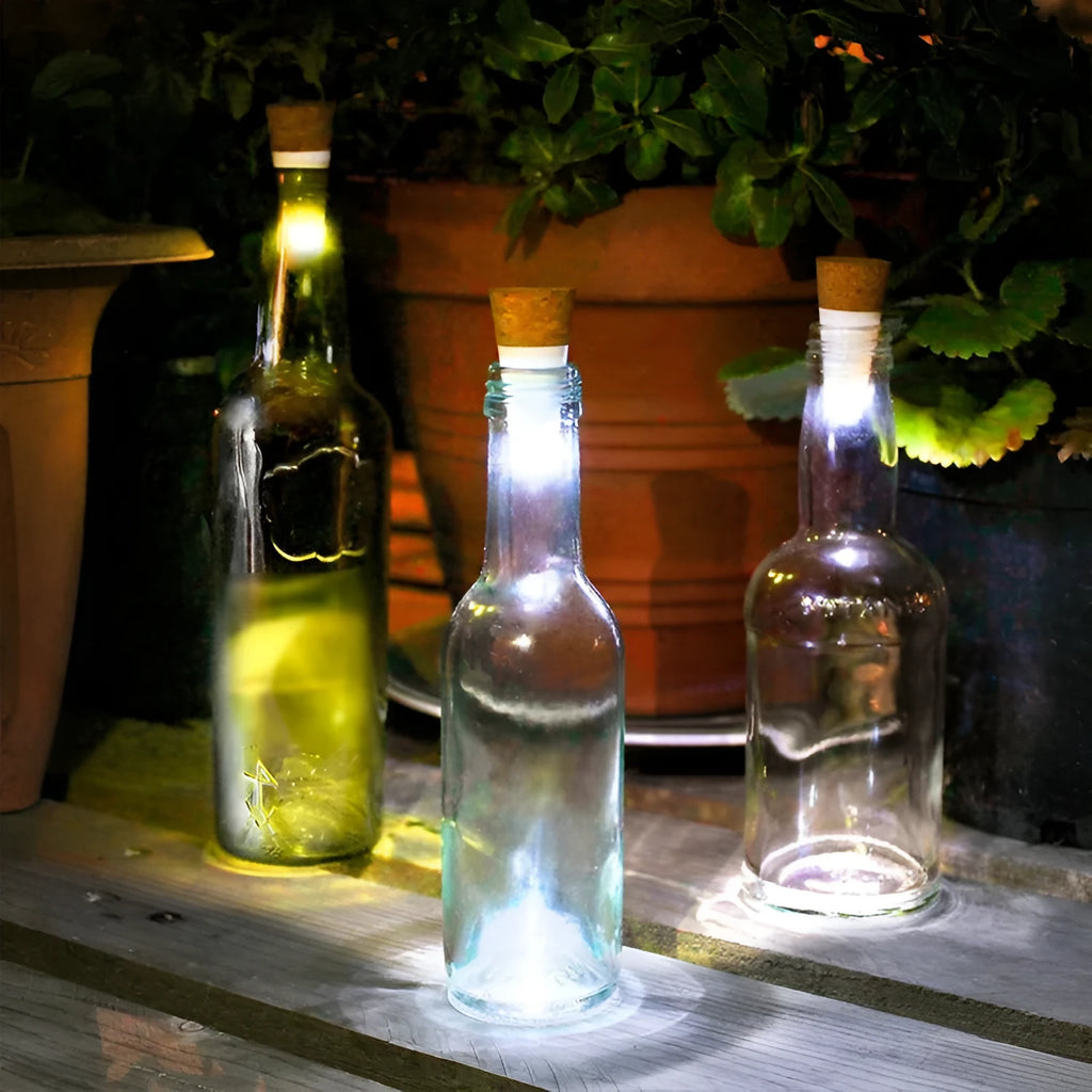 LED rechargeable bottle cap light with plastic shell for holiday decoration
