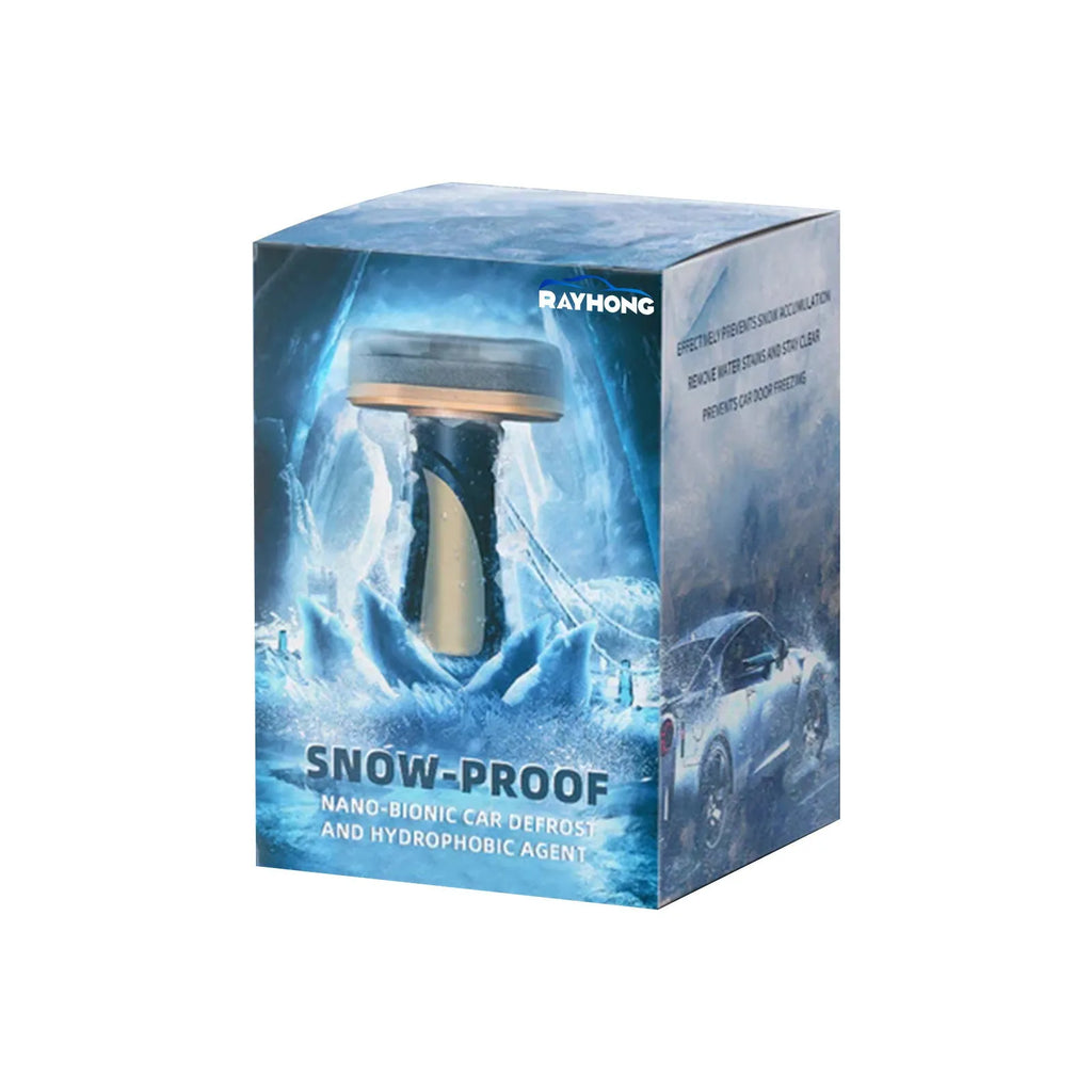 Compact hydrophobic nano coating car snow brush with a built-in detailing tool on a white background