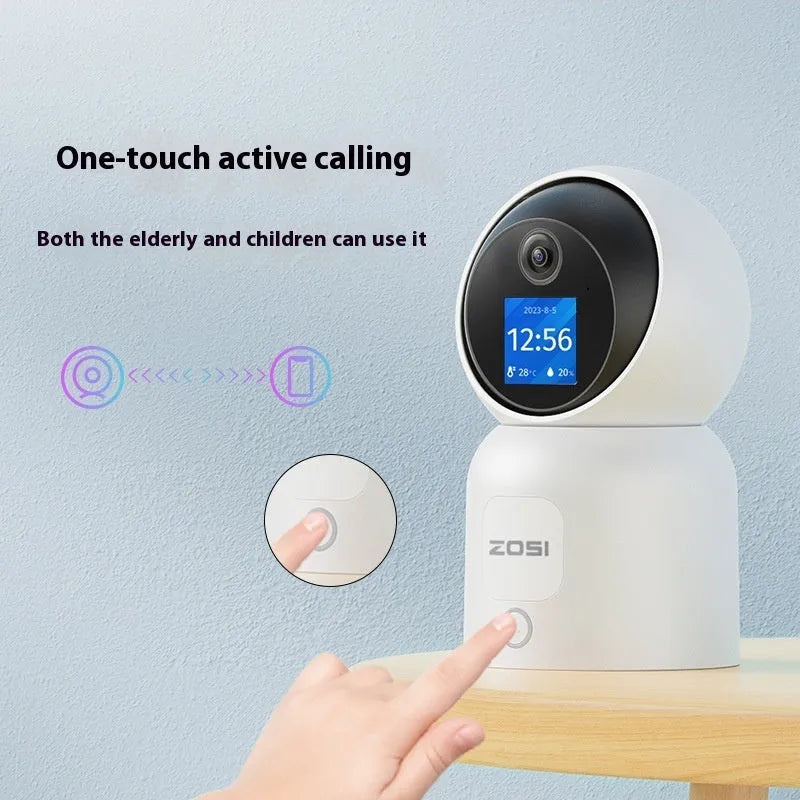 Zhou Shi wireless wifi HD indoor home security camera with large screen and AI features