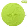 Soft rubber dog frisbee toy in blue, green and red colour options