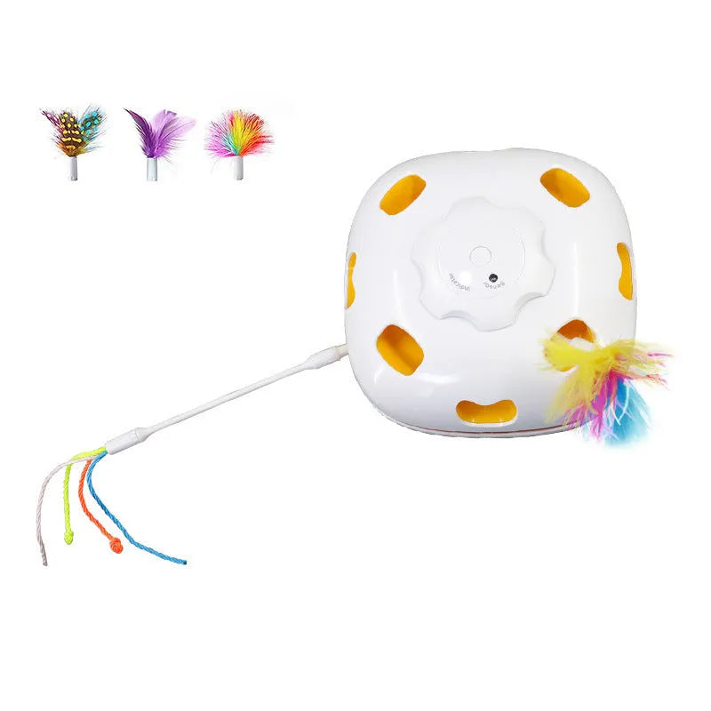 Plastic cat self-play toy teaser in picture colour, dimensions 19.8x11.5x19.5 cm