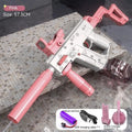 Electric automatic water gun in blue, large capacity plastic toy for continuous spray