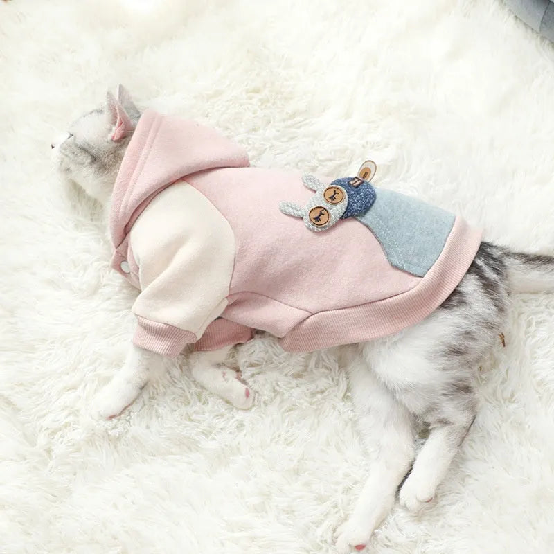 Brown cotton pet sweatshirt for a dog, showing casual leisure style.