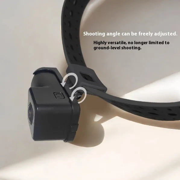 Black Wi-Fi camera neckband wireless recorder with Type-C port and compact dimensions