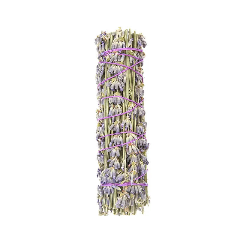 Natural dried lavender flower aromatherapy stick measuring approximately 4 inches.