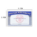 Transparent PVC waterproof social security card holder showing dimensions 9.7cm by 5.9cm