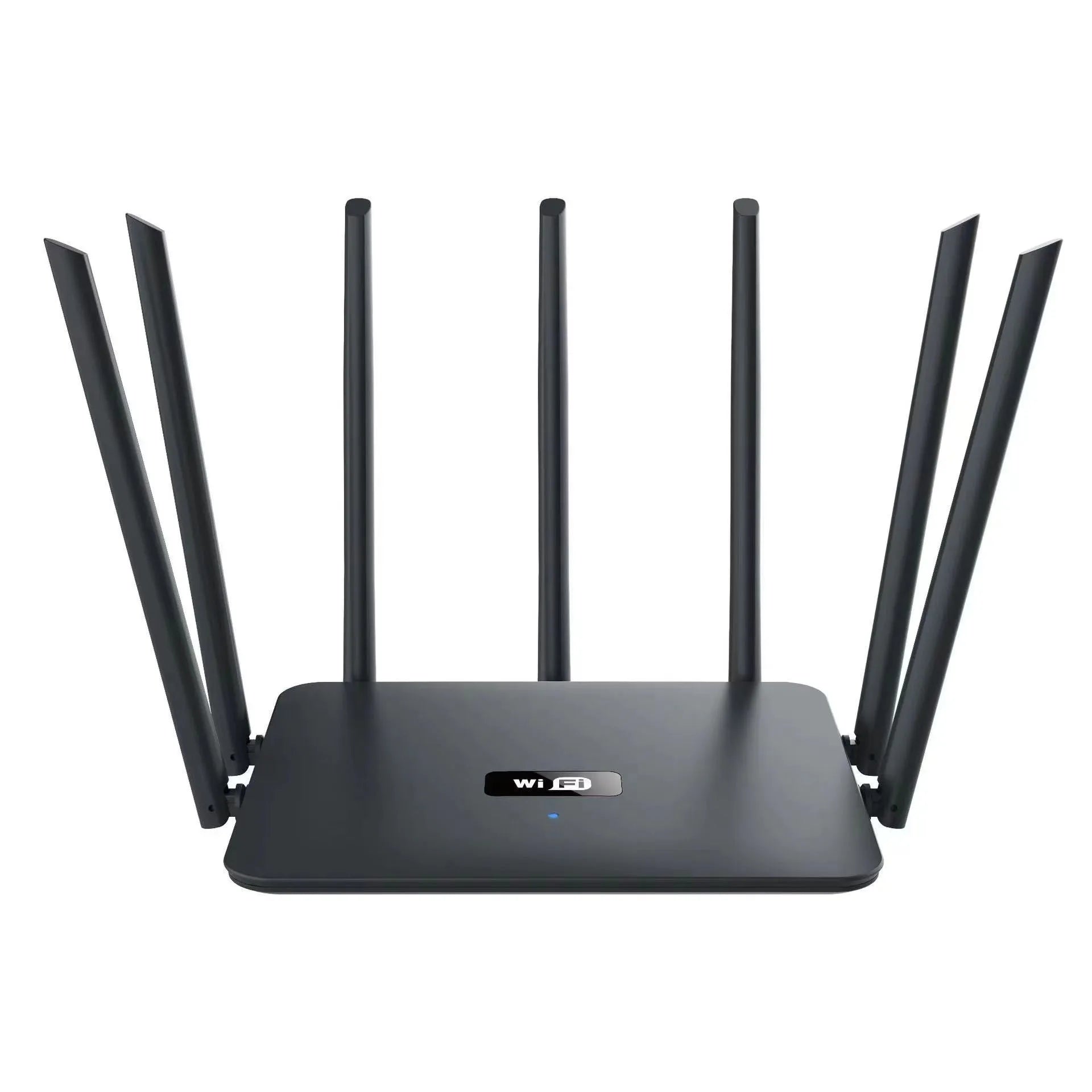 Dual-band Gigabit WiFi router with adjustable antennas in black or white colour options