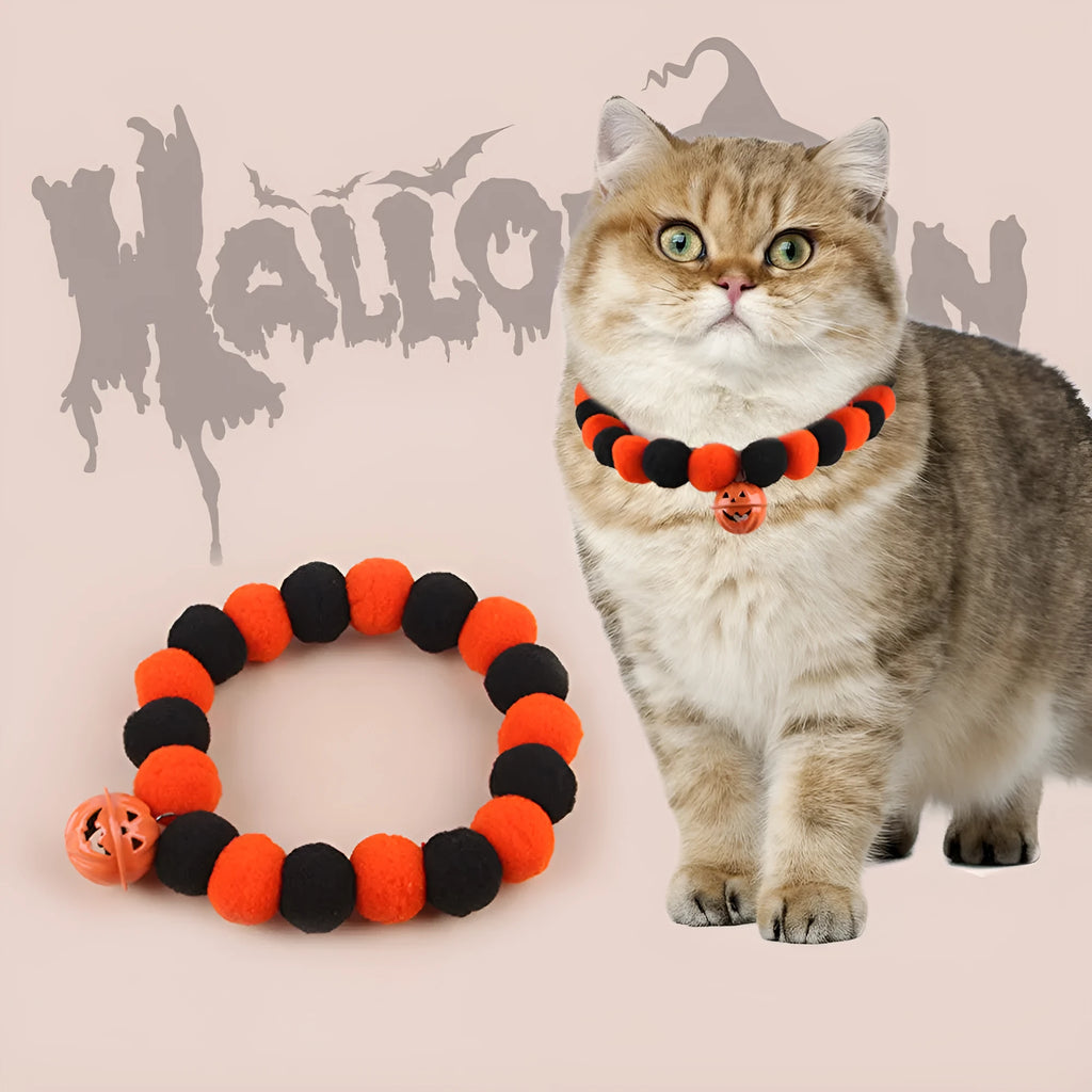 Halloween cat collar with naughty design in three sizes for trick-or-treat costumes