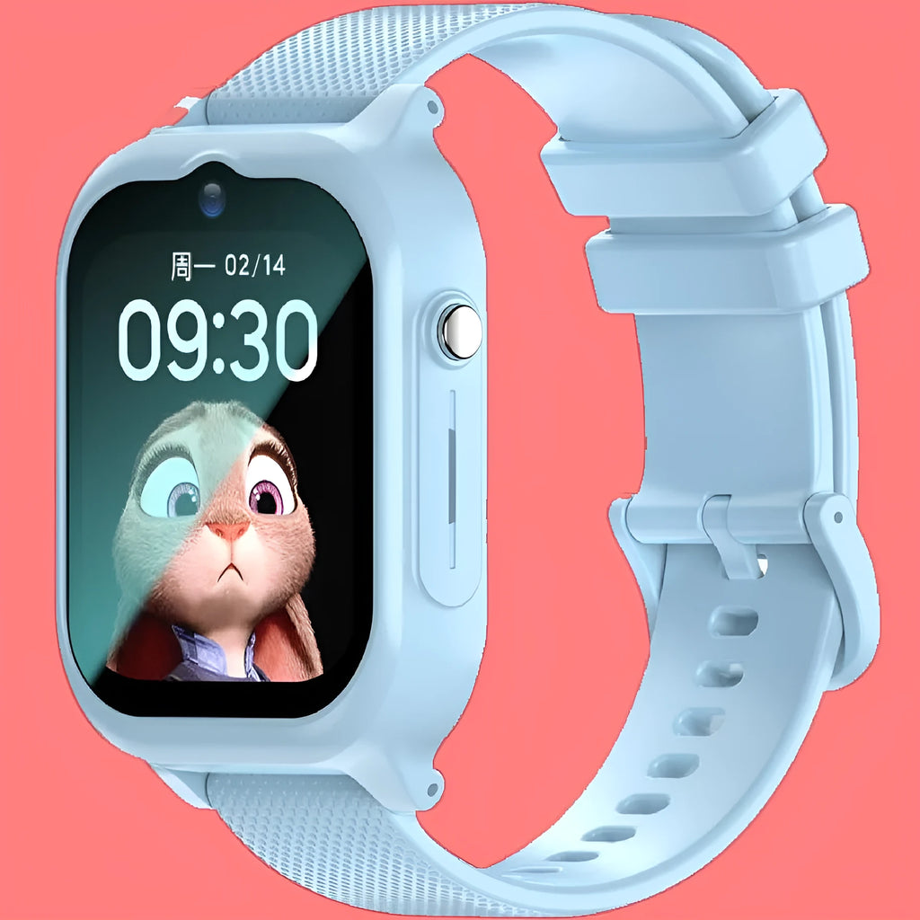 Waterproof smartwatch with square IPS dial and silicone strap in aqua blue colour