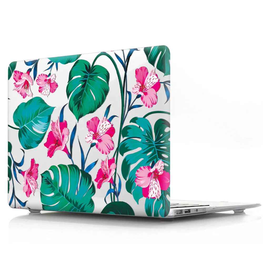 Plastic laptop protective shell with partial floral pattern for Apple MacBook 11-inch Air and 12-inch Retina