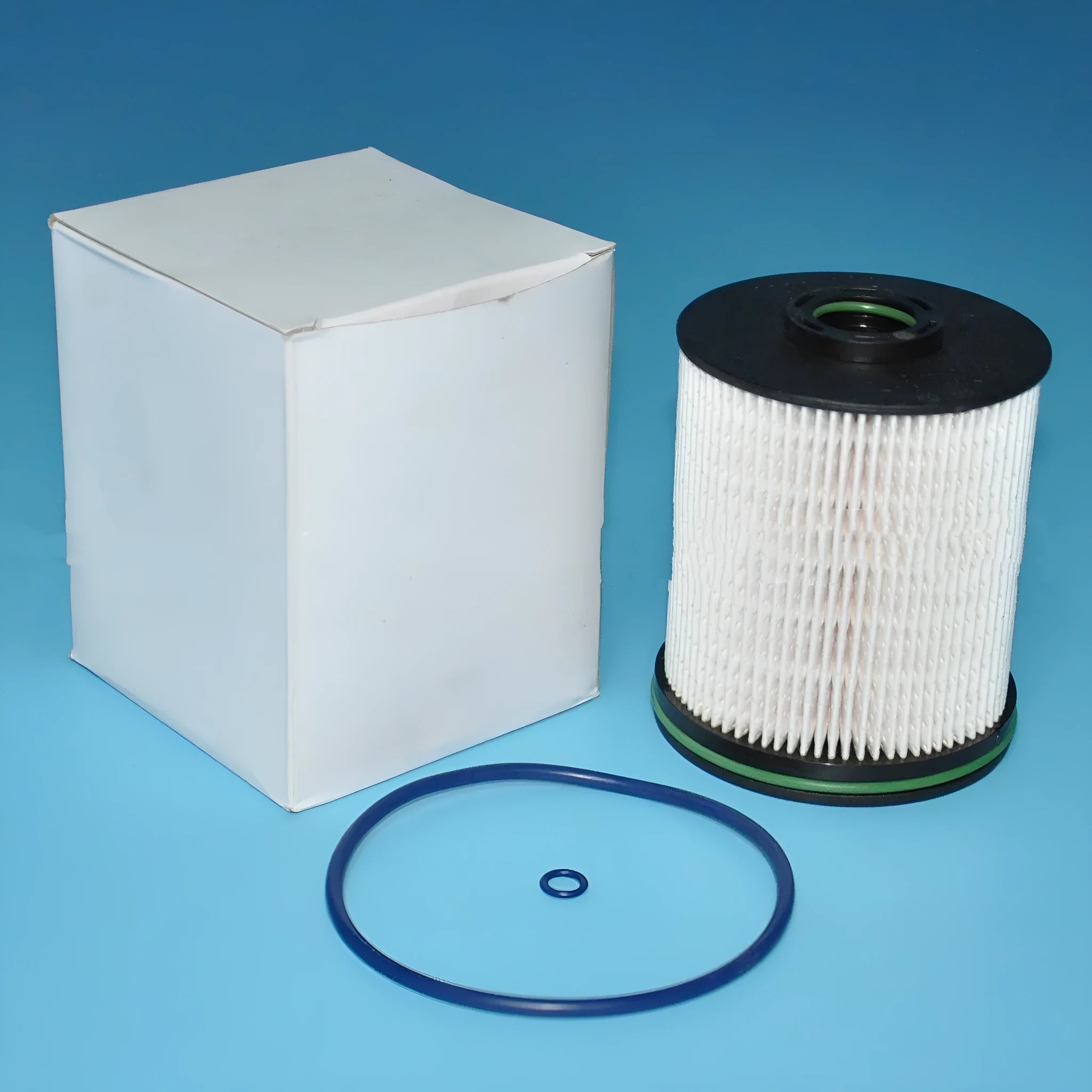 Diesel fuel filter element with gasket kit for Vauxhall and Opel Astra vehicles showing 106mm height dimension
