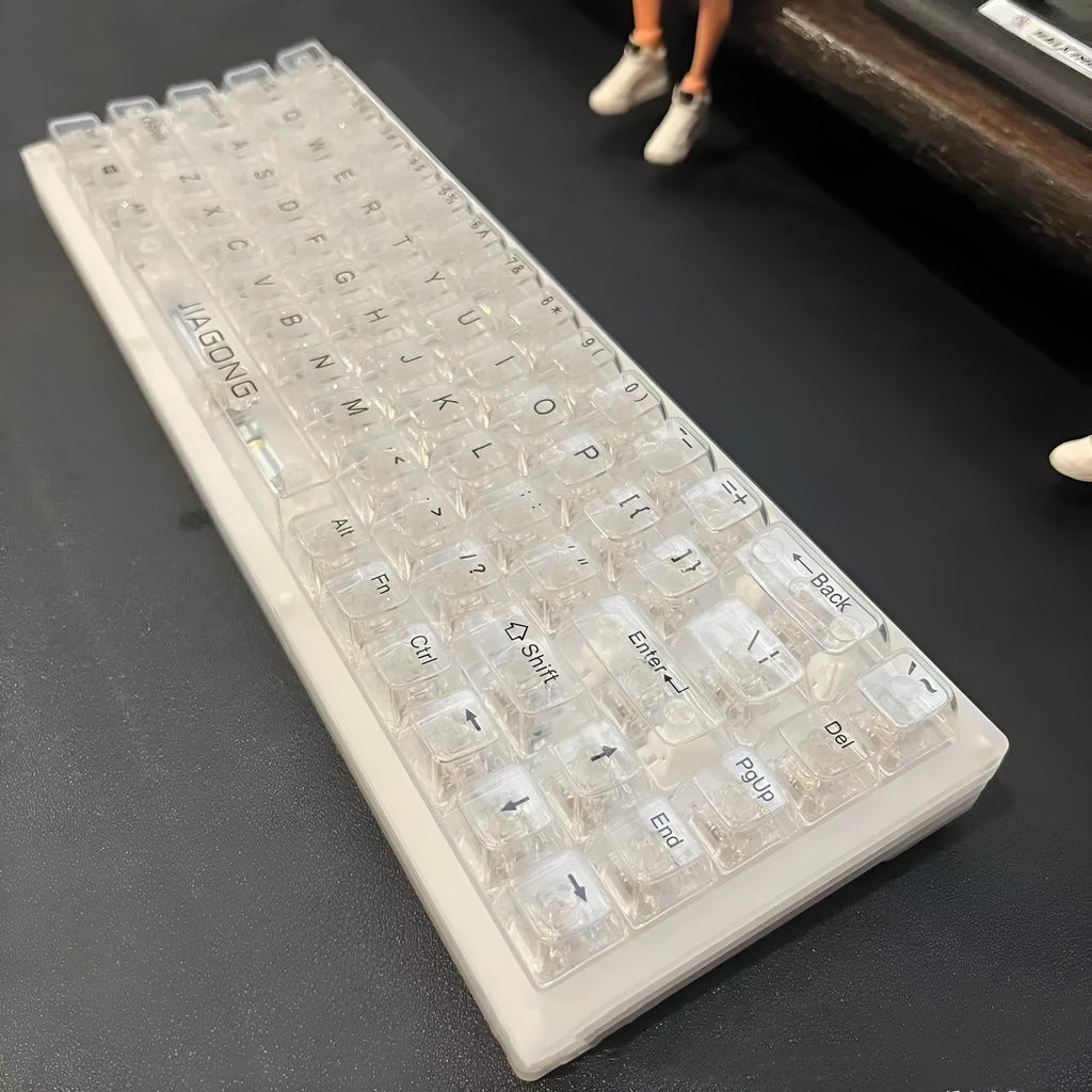132 transparent plastic key caps for mechanical keyboard replacement and customisation