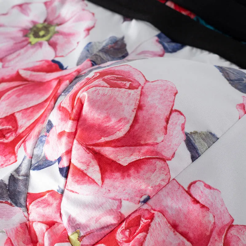Men's printed underwear in polyester ice silk fabric on a size chart showing waist and length measurements.