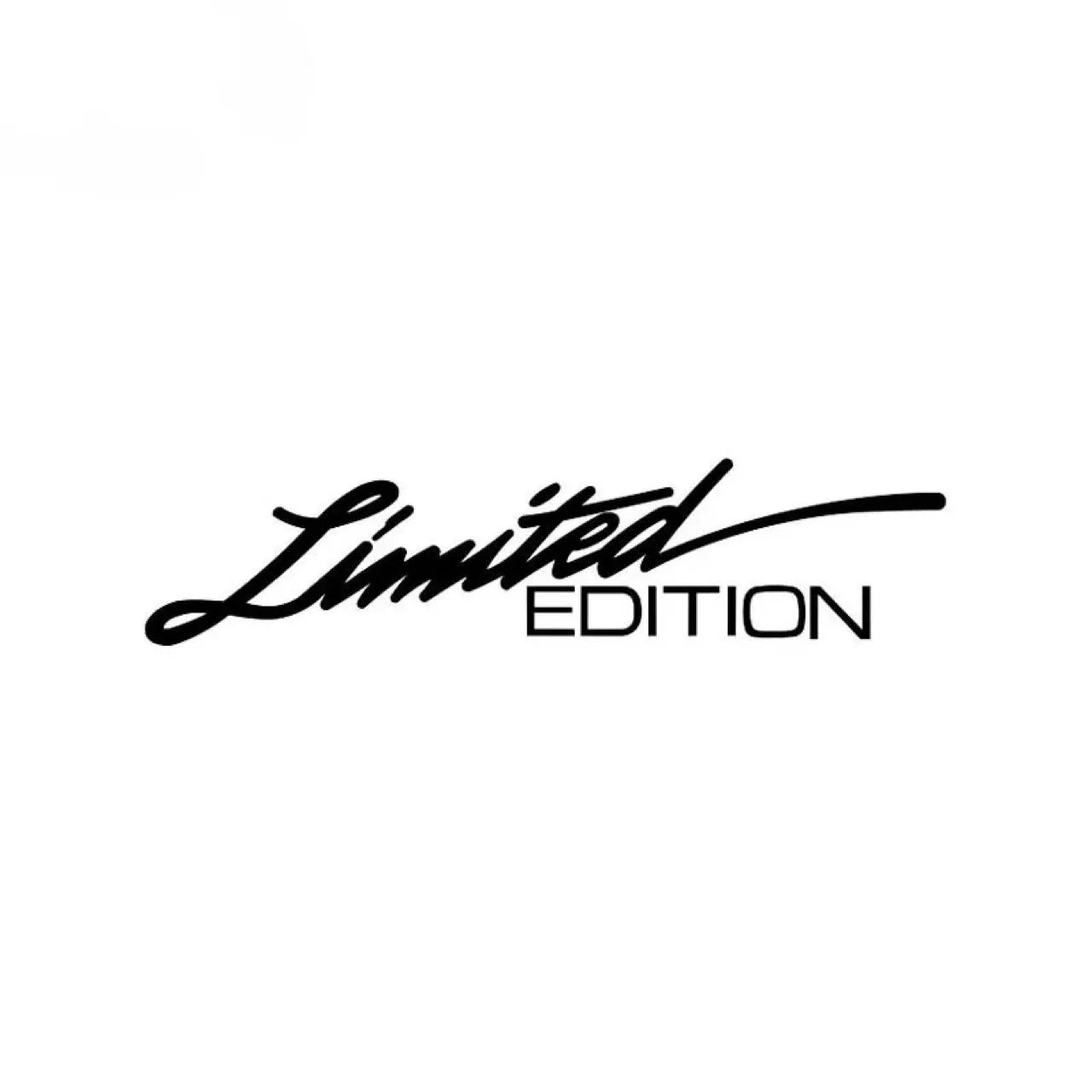 Limited edition laser reflective car sticker with black text on pet material vinyl for automotive application