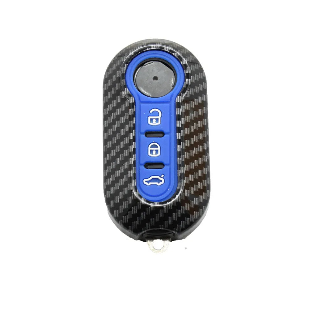 Black ABS replacement key case shell for Fiat 500 Boyue Ottimo Viaggio car remote.