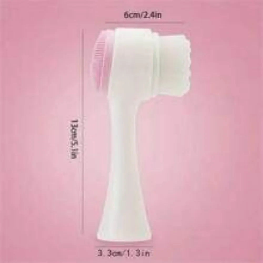 Blue nylon pet paw brush for dog and cat grooming with soft bristles