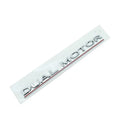 Tesla Model 3 rear bumper performance letter sticker in matte black with red stripe, measuring 19cm by 3cm.