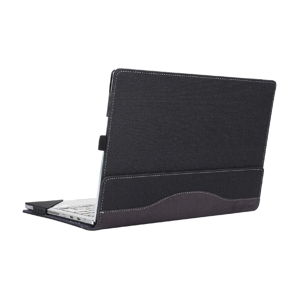 Black imitation leather protective sleeve for Microsoft Laptop6 with Chinese-style fabric decoration